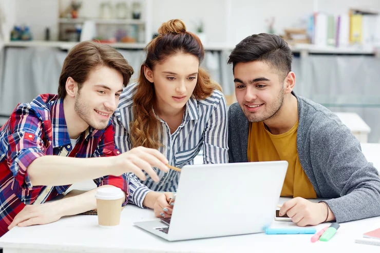 students doing group study